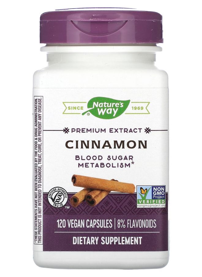 Nature's - Cinnamon Premium Extract 120 Vegan Capsules - Image 1