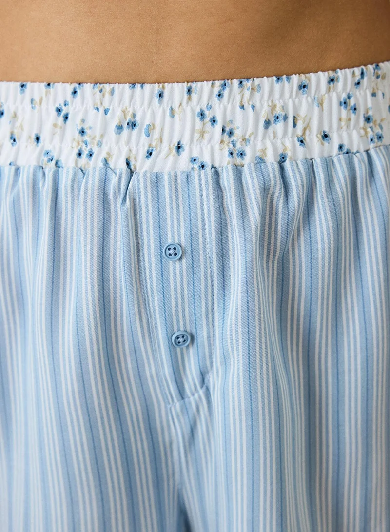 Penti Light Blue Lilah Striped Shorts Pyjama Bottoms