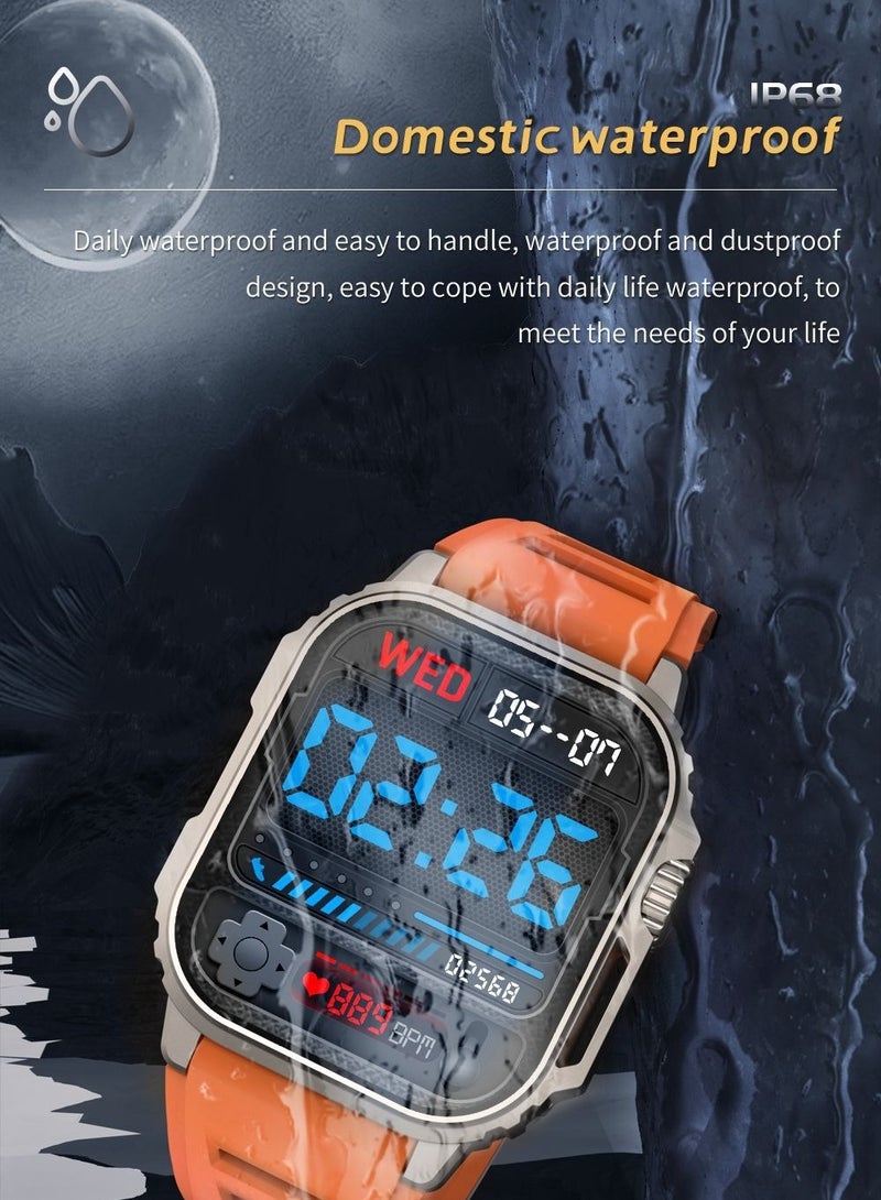 TW11 Smart Watch, High Definition Amoled Display Outdoor Sports Bracelet, IP67 Waterproof Large Screen Fitness Watch With Heart Rate Blood Oxygen Monitoring, (1pc, Orange) - Image 2