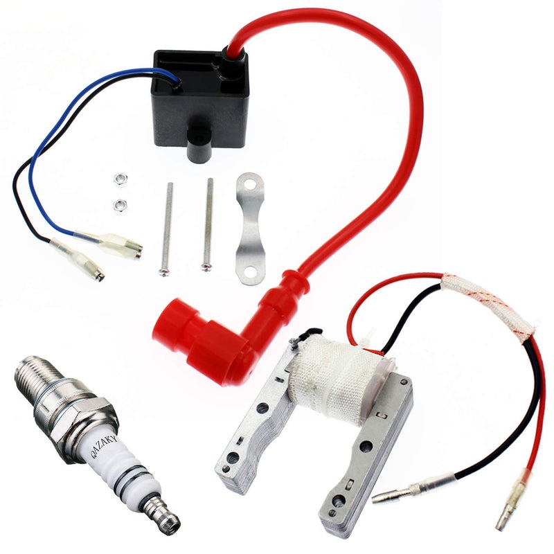 YOFMOO High Performance 2Wire Magneto Coil Kit with CDI Ignition Coil Spark Plug Compatible for 49cc  50cc 60cc 66cc 80cc 2stroke Engines Motorized Bicycle Motor Bike ATV Quad Scooter