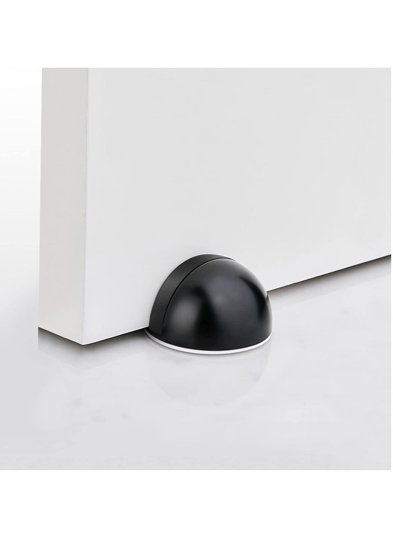 Generic Black Door Stopper  Half Moon Oval Floor Door Stop-Solid Stainless Steel Door Stopper and Rubber Bumper  - Image 3