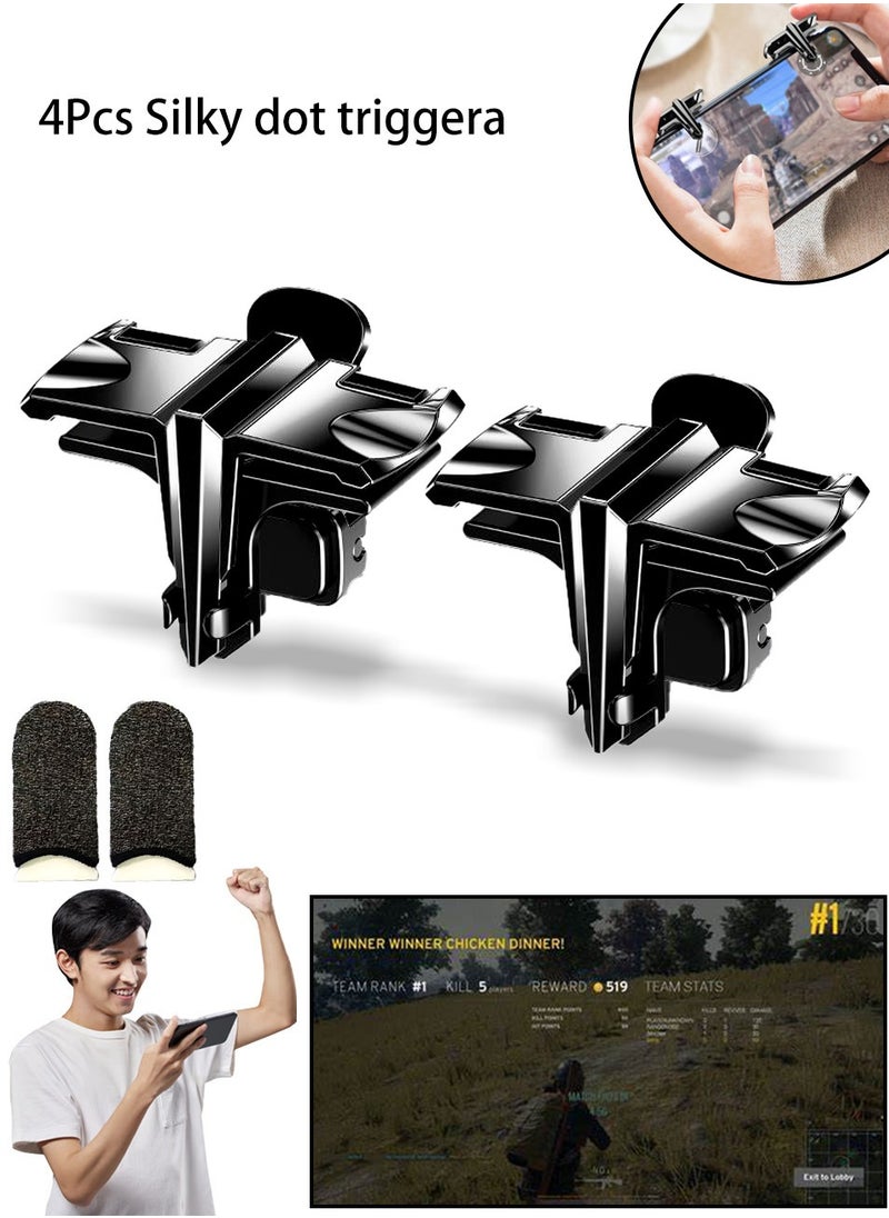4Pcs PUBG Triggers Gamepad PUBG Assistant Mobile Game Triggers, PUBG Game Triggers for iPhone and Android Phones with Two Finger Sleeves,Lmprove Your Game Strength!  - Image 1