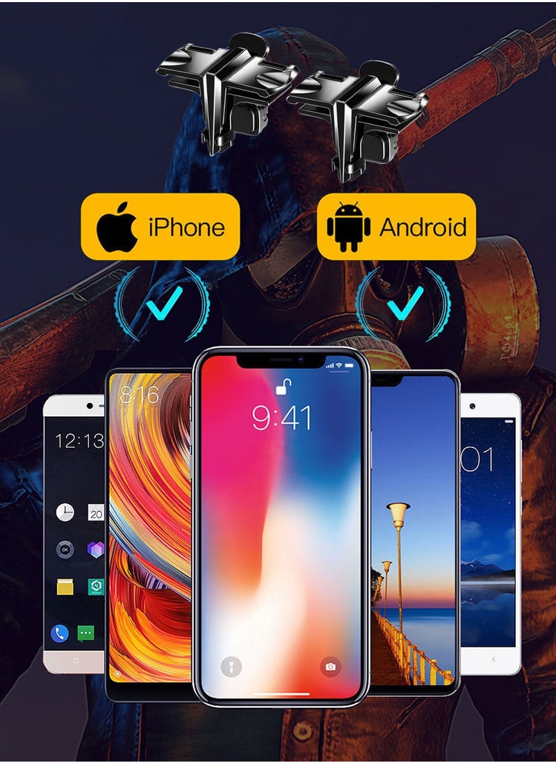 4Pcs PUBG Triggers Gamepad PUBG Assistant Mobile Game Triggers, PUBG Game Triggers for iPhone and Android Phones with Two Finger Sleeves,Lmprove Your Game Strength!  - Image 2