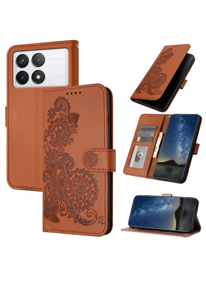 Case For Xiaomi Redmi K70 Datura Flower Embossed Flip Leather Phone Case