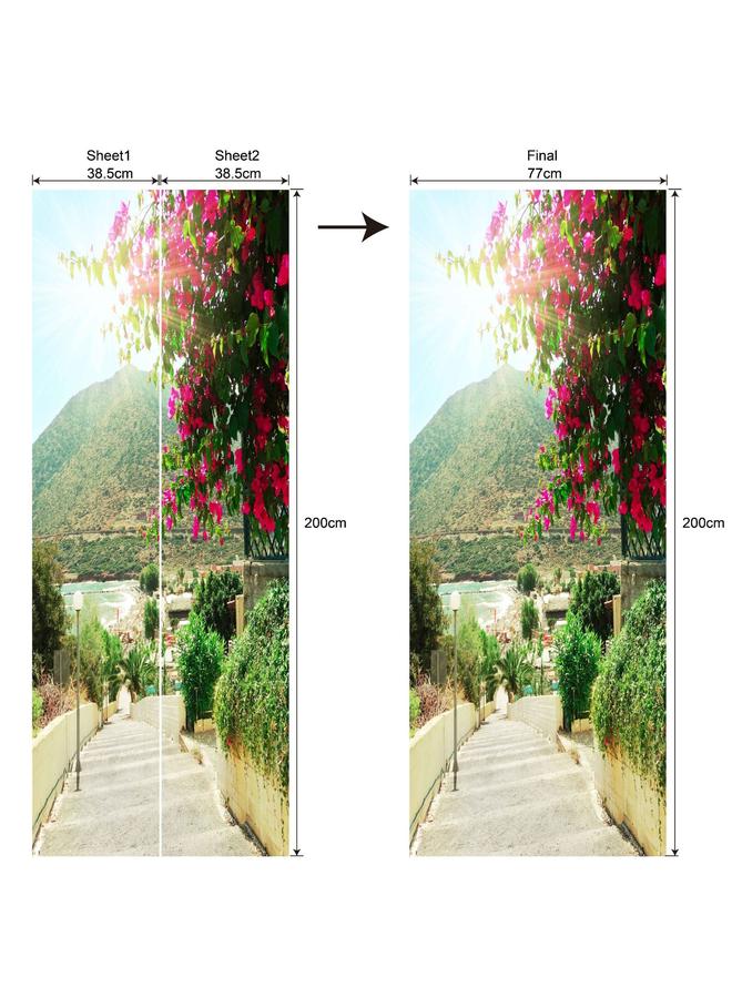 Bluejw Special Price Scenery Series Decorative Stickers 3D Simulation Door Stickers Removable Wall Stickers Bedroom Living Room Renovation PVC Wallpaper  - Image 1