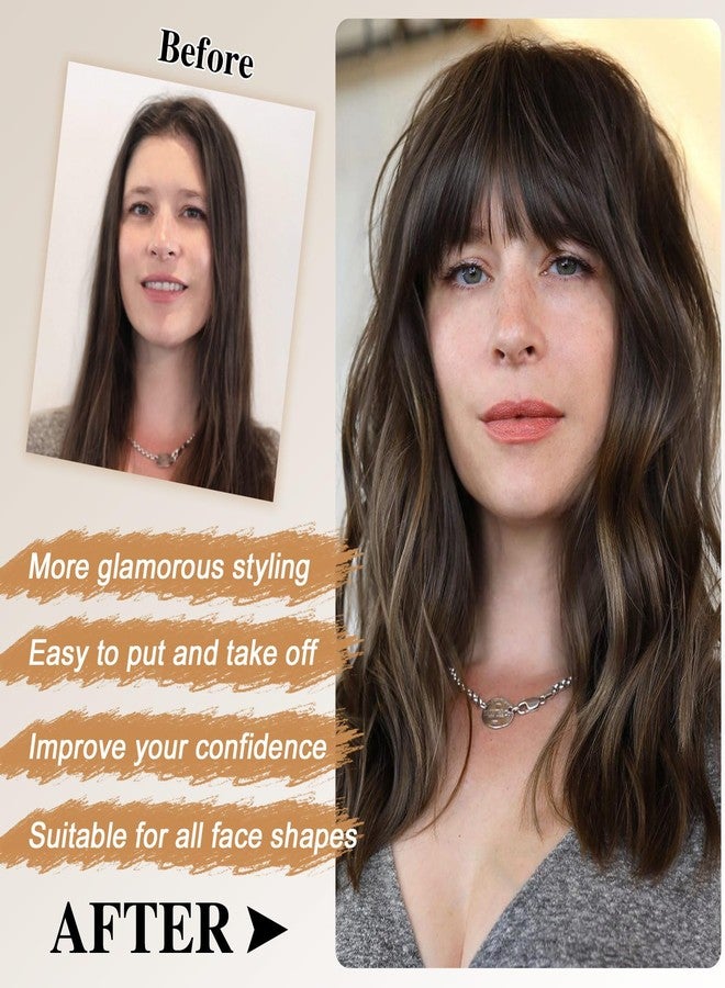PINK SEVEN Clip in Bangs Real Human Hair,Dark Brown Bangs Hair Clip on Fake Bangs with Temples for Women Daily Wear(Dark Brown) - Image 4
