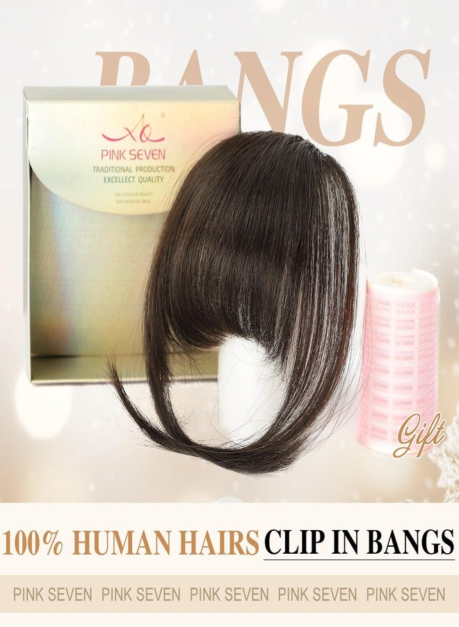 PINK SEVEN Clip in Bangs Real Human Hair,Dark Brown Bangs Hair Clip on Fake Bangs with Temples for Women Daily Wear(Dark Brown) - Image 5