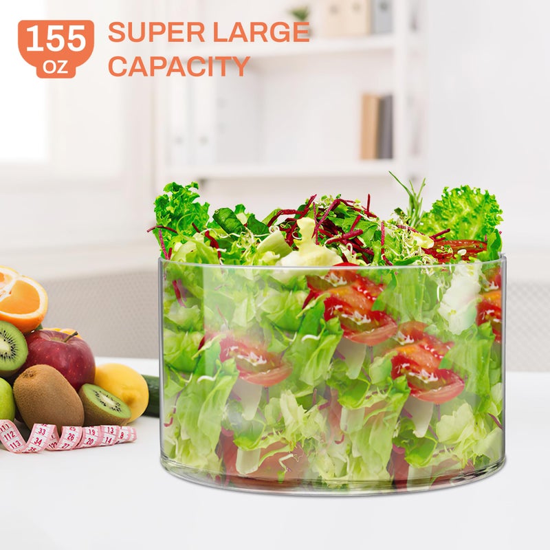 Prikoi 155oz Large Trifle Bowl with Lid, Modern Design Clear Glass for Salads, Dessert, Fruit, and Party Displays, 2025 Thickened Version - Image 2