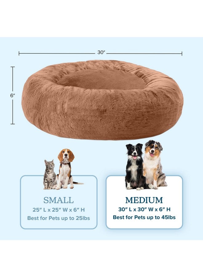 PETMAKER Dog Bed - Donut Dog Bed and Cat Bed for Medium Pets - Dog Bed with Removable Washable Cover and Nonslip Bottom - Puppy Essentials (Beige) - Image 3