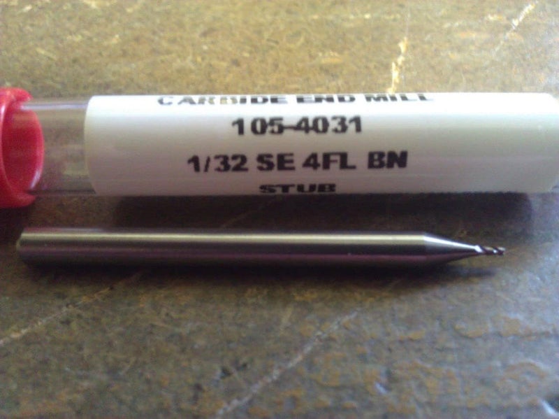 USA .0312" 1/32" 4 FLUTE SINGLE END STUB LENGTH CARBIDE BALL END MILL - Image 3