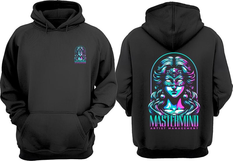 The Wert Unisex Mastermind Artist Management Design Front Back Printed Regular Fit Black Sweatshirt - Image 1