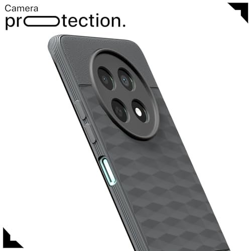 Pikkme Back Cover for Realme Narzo 70x 5G / N65 / Realme 13/12 / 12X 5G / C65 Camera Protection 3D Hexa Cube Design Silicone Protective Bumper Case (Grey) - Image 5
