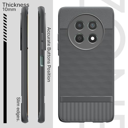 Pikkme Back Cover for Realme Narzo 70x 5G / N65 / Realme 13/12 / 12X 5G / C65 Camera Protection 3D Hexa Cube Design Silicone Protective Bumper Case (Grey) - Image 3