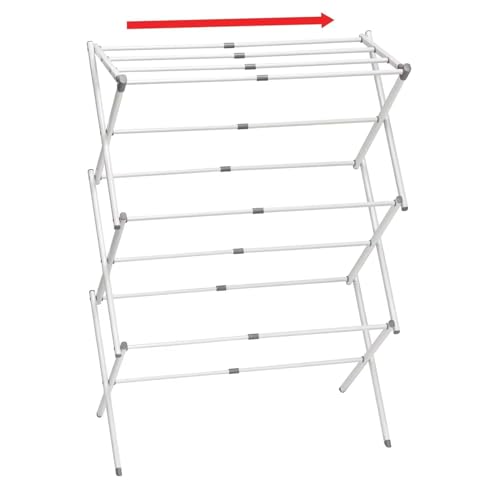 Ignito 3-Tier Expandable Collapsing Foldable Laundry Drying Rack Cloth Drying Stand Balcony Stainless Steel Window Stand Bathroom Garden Indoor Outdoor Space-Saving (A 1) - Image 3