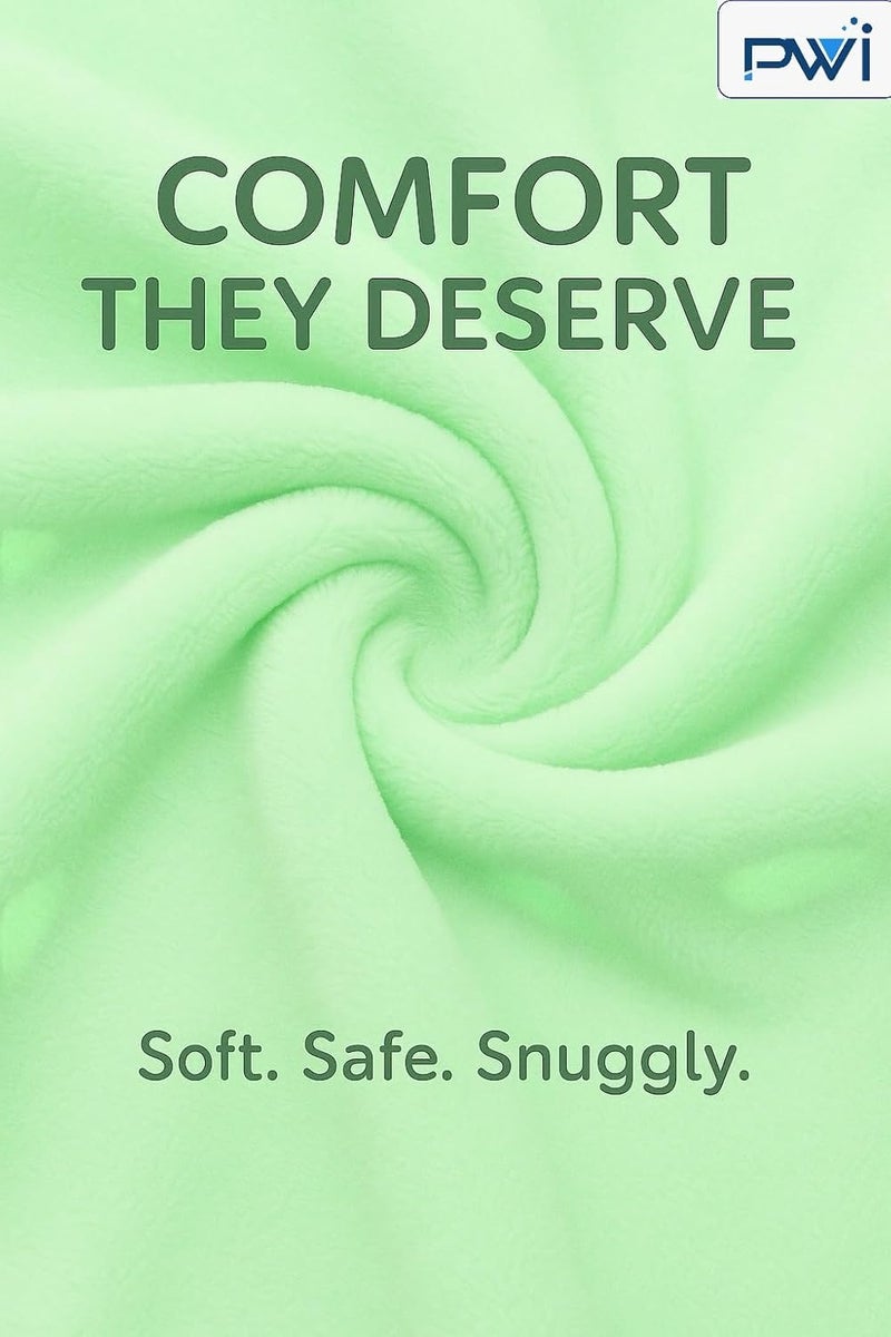 PWI Baby Wrapper Blanket for Newborn | Ultra Soft Cloudy Fabric | Double Layer for All-Season Use | 80x110 cm | Swaddle Blanket for 0–3 Years (Sea Green) - Image 5