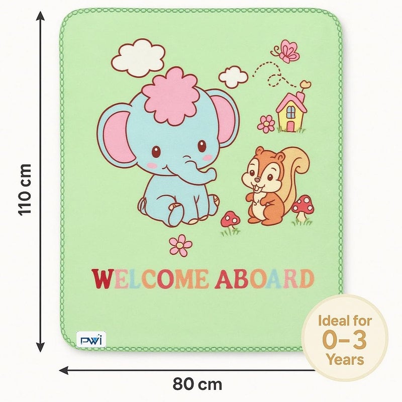 PWI Baby Wrapper Blanket for Newborn | Ultra Soft Cloudy Fabric | Double Layer for All-Season Use | 80x110 cm | Swaddle Blanket for 0–3 Years (Sea Green) - Image 3