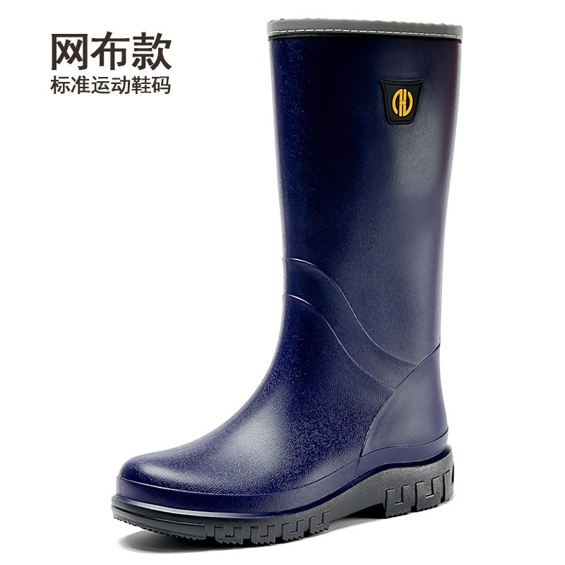 High Rain Boots Men'S Medium Oil Shoes Low-Top Short Boots Shoes Water Rubber Boots Waterproof Boots Rain Boots Labor Protection Water Shoes For Men - Image 1