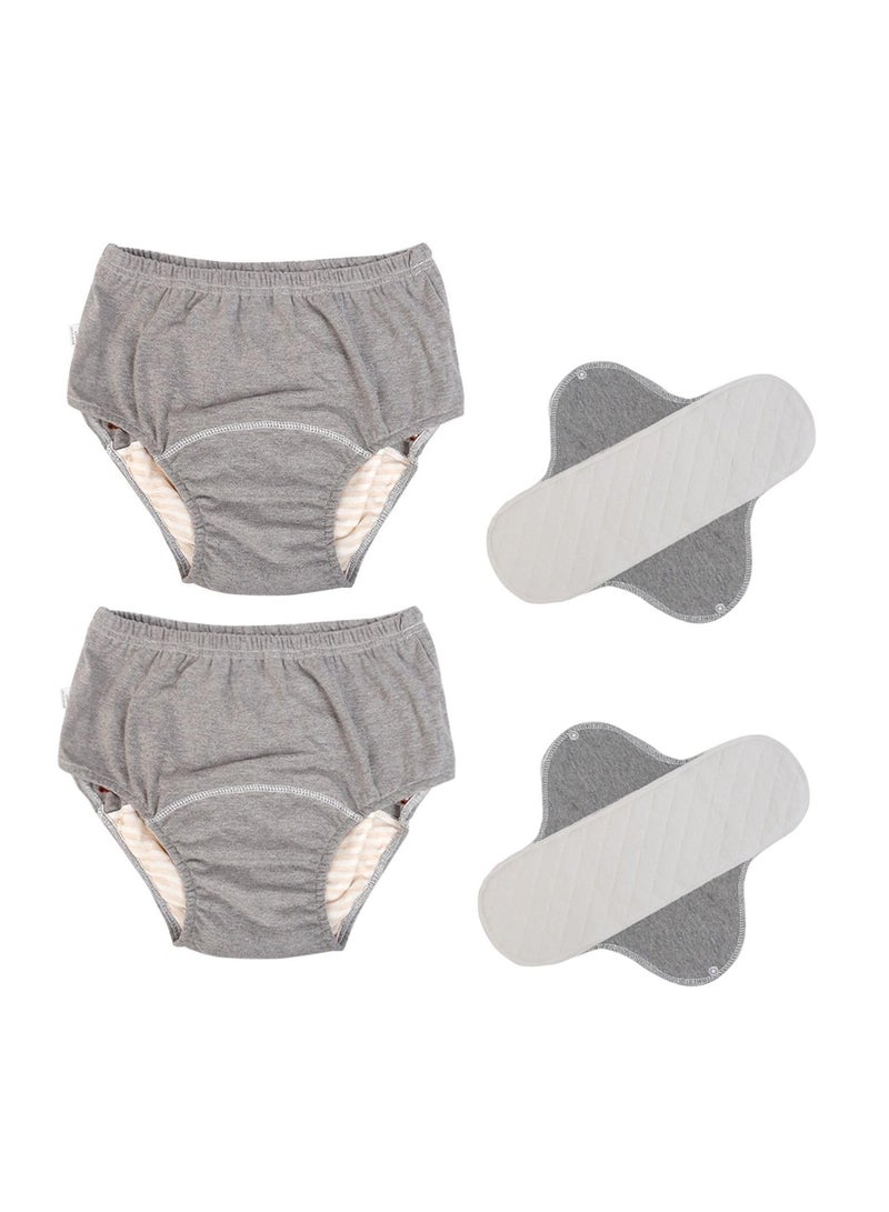 KASTWAVE Incontinence Underwear for Men and Women TPU Leakage-Proof Adult Cloth Diaper Nappy with Inserts Reusable and Washable Absorbent Urinary Briefs for The Elderly Disabled Postpartum XL Grey - Image 1