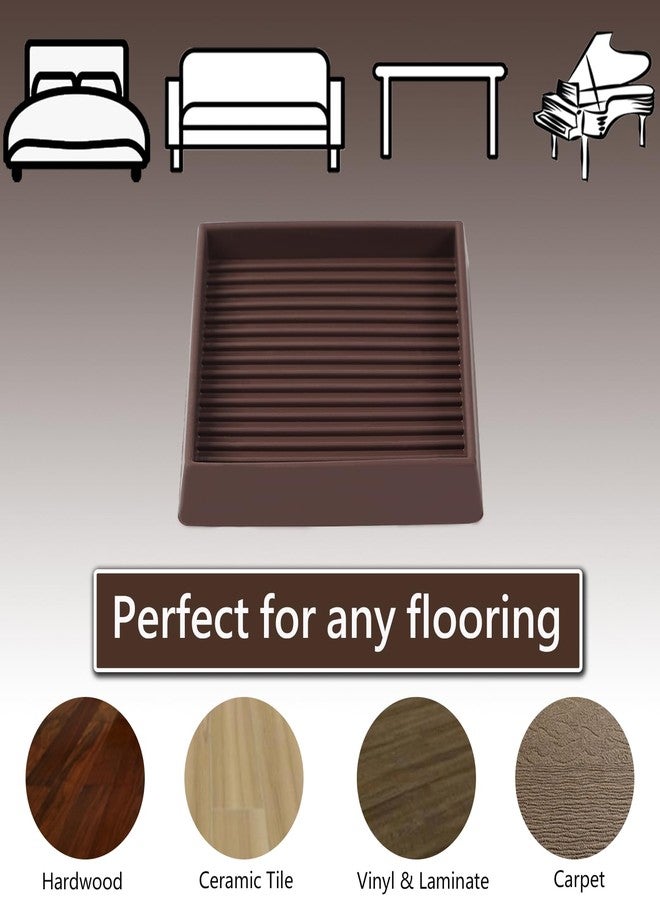 Jayen 3x3 Square Rubber Furniture Caster Cups, Anti-Sliding Furniture Pads Bed Stopper Floor Protectors with Grip - Protect Any Flooring - Image 2