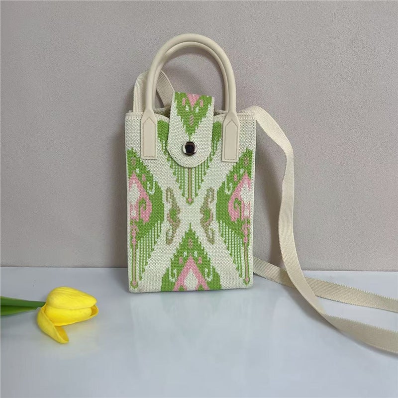 New Edelweiss 2025 Xinjiang Pattern Mobile Phone Bag Printed Ethnic Style Diagonal Portable Travel Handbag - Image 2