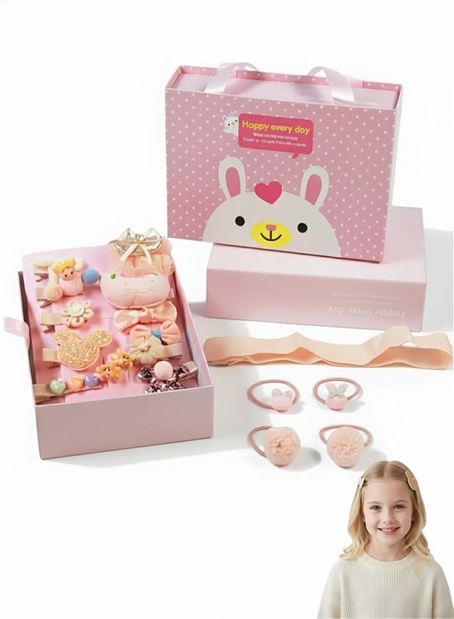 Sharpdo 18-Pieces Baby Girl Accessories, Baby Gifts Set with Flower Hair Ties and Hair Pins for Little Girls Birthday, Party, Daily Wear - Image 1