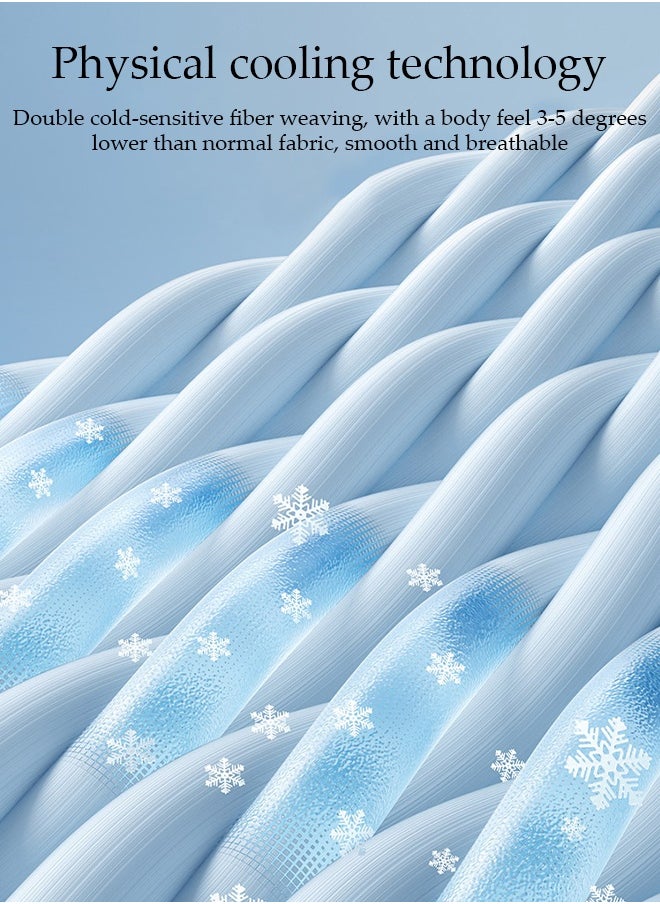 DUNISO 3-Piece of Ice Silk Cooling Bedding Set,Extreme Heat Cooling Bedding Set,Anti-Slip Latex Cool Silk Bed Cover with Pillowcases,Latex Mattress Pad for Summer Heat,Breathable Sheets,Night Sweat Relief,180*200CM,Pale Pink  - Image 3