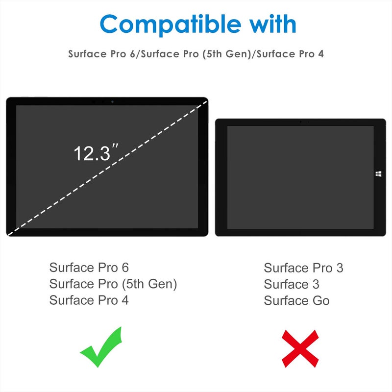 JETech Screen Protector for Microsoft Surface Pro 6/5/4, Tempered Glass Film - Image 2