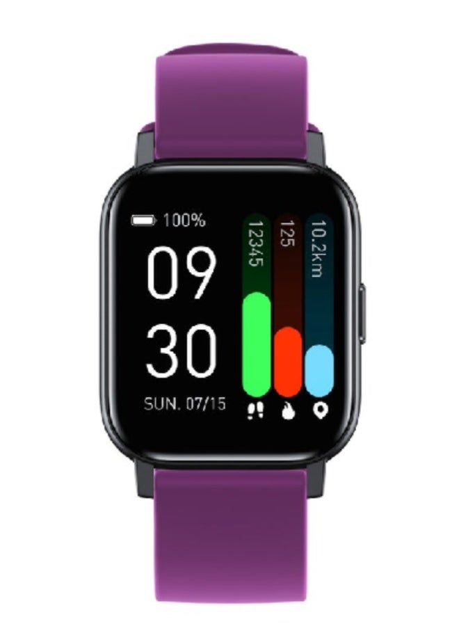 ارواق ساعة رياضية ذكية GTS1 - شاشة عالية الدقة 1.3 بوصة، معدل ضربات القلب، مراقبة تشبع الأكسجين في الدم وضغط الدم، درجة حرارة الجسم، متتبع لياقة بدنية مع 16 وضعًا رياضيًا، مقاومة للماء، للرجال والنساء - بنفسجي - Image 2