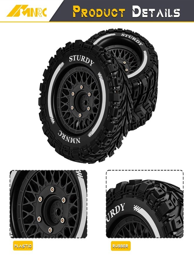 NMNRC Pre-glued Wheel and Tire Plastic Rim Rubber Tire for Arrma 1/10 RC Monster/Truck Big Rock Granite Vorteks for Losi Stampede Rustler Hoss Series Upgrades Part Gray - Image 5