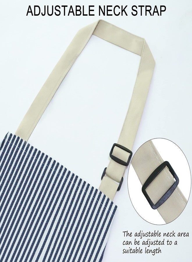 ATROPOS 2pcs Kids Aprons with Pockets - Adjustable Striped Chef Aprons for Cooking, Baking, and Art - Cute and Durable Aprons for Boys and Girls - Image 3