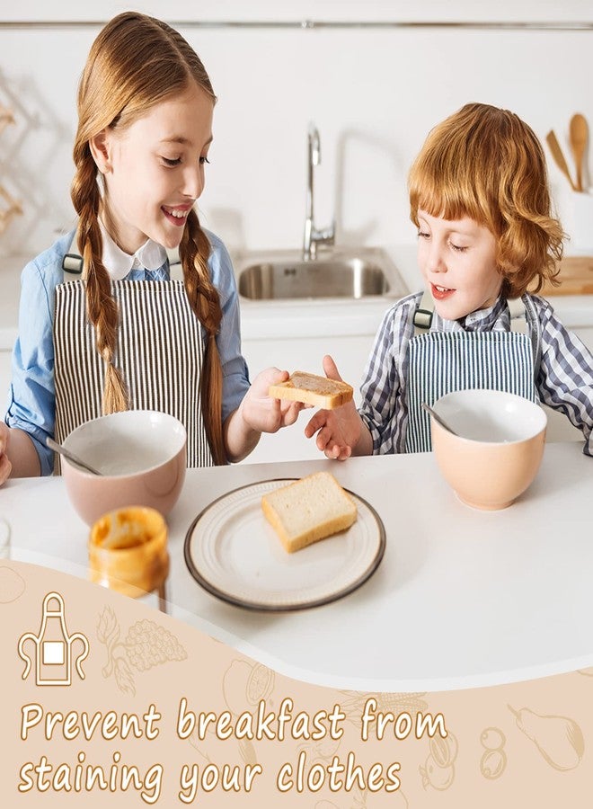 ATROPOS 2pcs Kids Aprons with Pockets - Adjustable Striped Chef Aprons for Cooking, Baking, and Art - Cute and Durable Aprons for Boys and Girls - Image 4