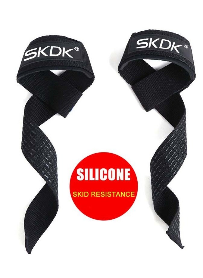 SKDK Non-Slip Silicone Lifting Straps, Straps for Gym, Weightlifting, Wristbands Gym Straps for Gym Women, Men, Weightlifting, Bodybuilding, Strength Training  - Image 1
