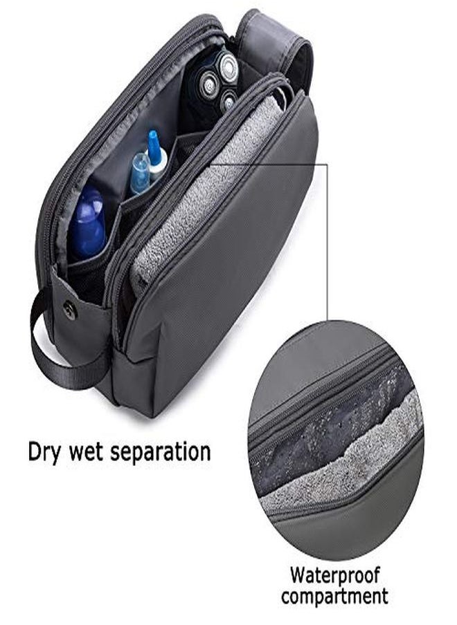 BAGSMART Bag For Men, Bagsmart Travel Toiletry Organizer Dopp Kit Water-Resistant Shaving Bag For Toiletries Accessories, Grey  - Image 3