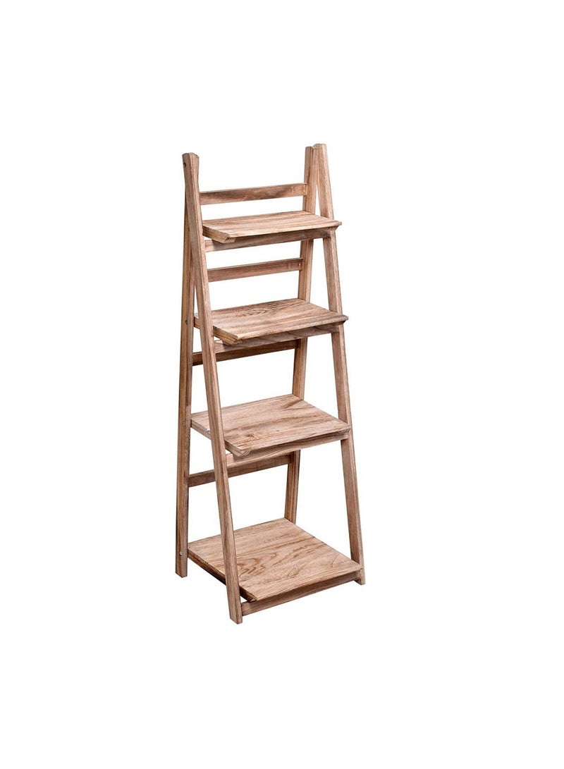 FFD Ladder Design Foldable Wooden Flower Rack & Bookshelf – Versatile Storage Stand for Flower Pots, Bedroom, Office, Restaurants, Home, Garden & Living Room Decoration  - Image 2