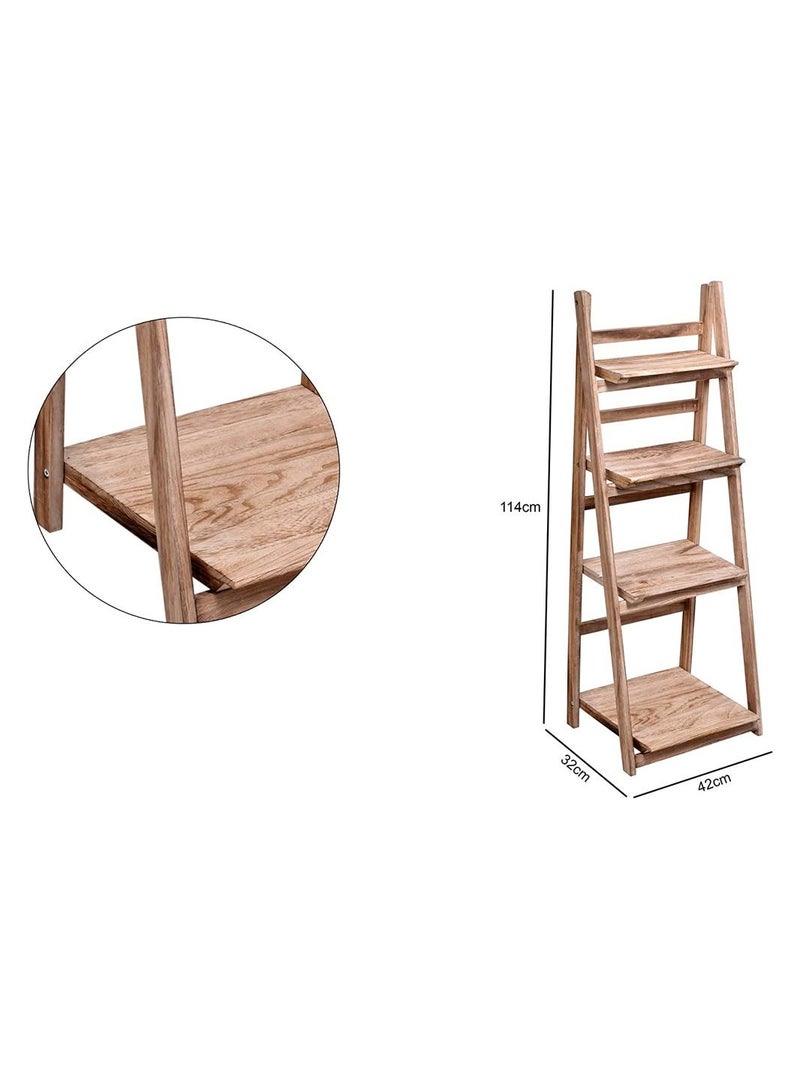 FFD Ladder Design Foldable Wooden Flower Rack & Bookshelf – Versatile Storage Stand for Flower Pots, Bedroom, Office, Restaurants, Home, Garden & Living Room Decoration  - Image 4