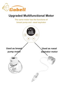 Gobell Single Wearable Breast Pump S12 With Electric Nasal Aspirator And Milk Storage Bags 20pcs  - Image 4
