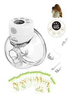 Gobell Single Wearable Breast Pump S12 With Electric Nasal Aspirator And Milk Storage Bags 20pcs  - Image 1