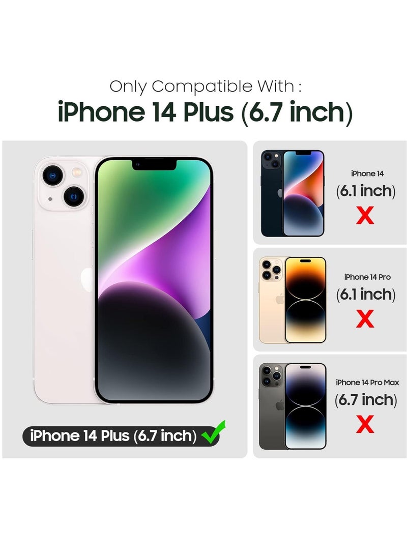 حافظة آيفون 14 بلس 5 في 1 – سيليكون سائل أخضر جبلي مع 2 واقي شاشة، 2 واقي عدسة كاميرا، وحماية كاملة من الصدمات والسقوط (6.7 بوصة) - Image 3