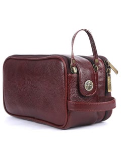 HAMMONDS FLYCATCHER HAMMONDS FLYCATCHER Genuine Leather Toiletry Bag for Men and Women - Travel Organizer with Multiple Compartments, Brown Kit Bag for Shaving, Toiletries, and Grooming - Shaving Kit Bag for Men  - Image 1