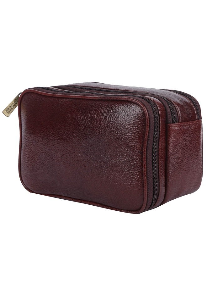  هاموندز فلاي كاتشر حقيبة أدوات الزينة من الجلد الطبيعي HAMMONDS FLYCATCHER للرجال والنساء - منظم سفر مع مقصورات متعددة، حقيبة أدوات بنية اللون للحلاقة وأدوات الزينة والعناية الشخصية - حقيبة أدوات الحلاقة للرجال - Image 2