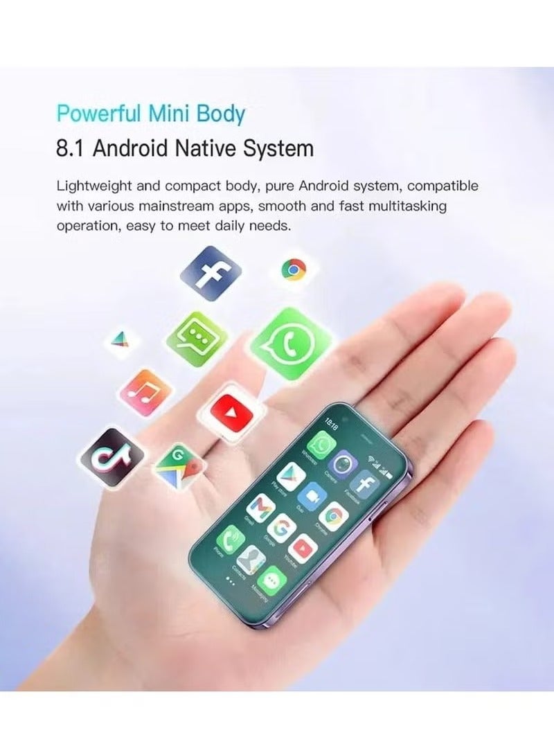 vesus Super Mini Mobile Phone Android Quad Core Titanium Silver, Mobile Mini Smartphone Ultra Small Pocket Student Children Men and Women 16 GB RAM 512 GB ROM - Image 3