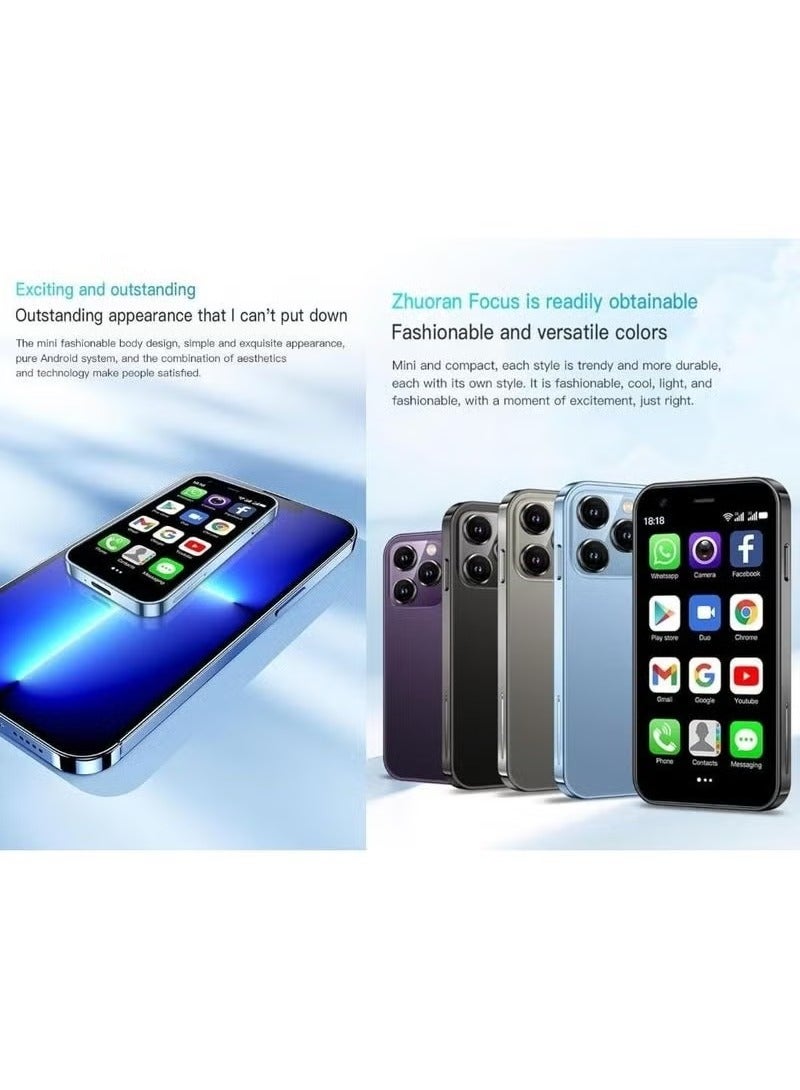 vesus Super Mini Mobile Phone Android Quad Core Titanium Silver, Mobile Mini Smartphone Ultra Small Pocket Student Children Men and Women 16 GB RAM 512 GB ROM - Image 4