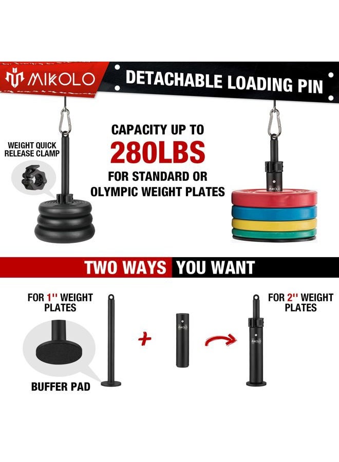 Mikolo Fitness LAT and Lift Pulley System, Dual Cable Machine(70'' and 90'') with Upgraded Loading Pin for Triceps Pull Down, Biceps Curl, Back, Forearm, Shoulder-Home Gym Equipment(Patent) - Image 4