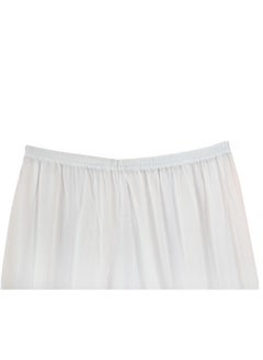 City Rose 3- Pieces Full Length Soft Inner Pants Trousers Big Lace Silk 100% with Elasticised Waistband  Women White  - Image 4