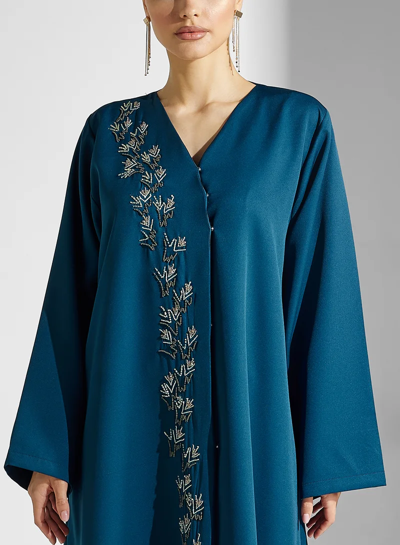 hayas closet Embellished Flared Sleeve Abaya