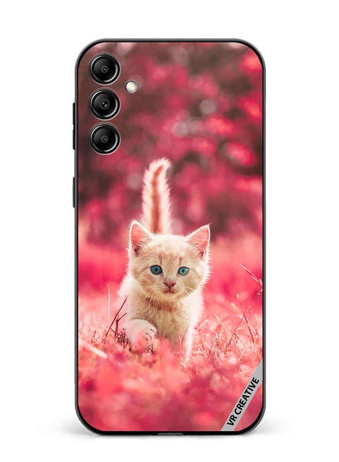 VR CREATIVE Protective Case Cover For Samsung Galaxy M54 Red Blossom Cat Design Multicolour - Image 1