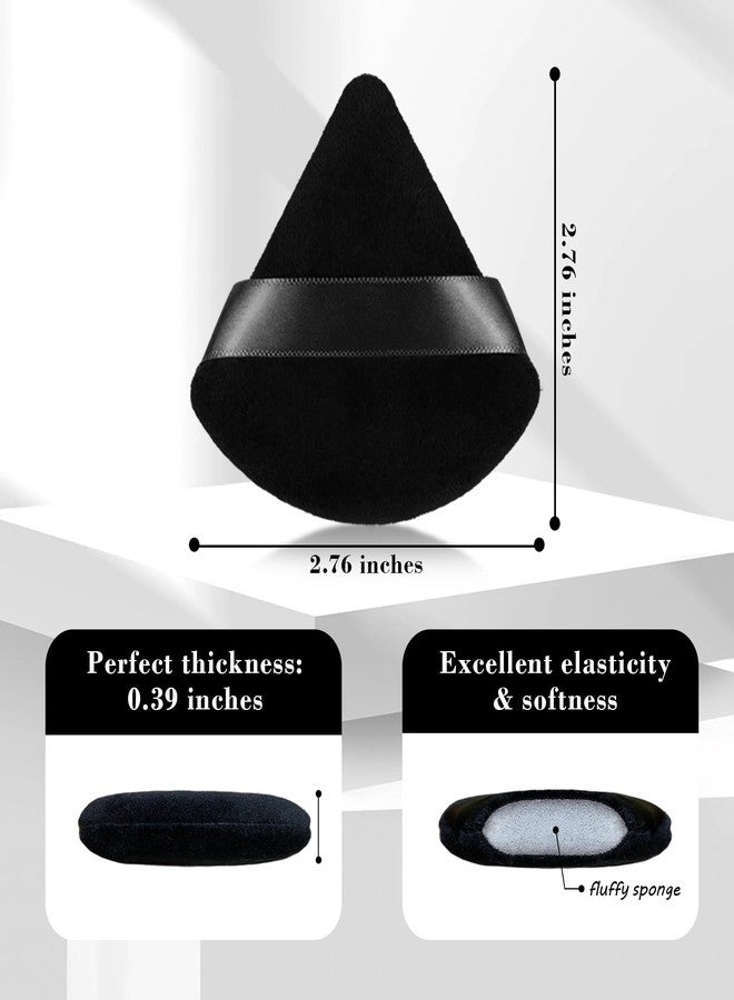 RAREIUS 8Pcs of Triangular Powder Puff Makeup Sponges, Made of Super-soft Velvet, Designed for Contouring, Eye, and Corner, Beauty Blender Foundation Mixing Container.(Black) - Image 2