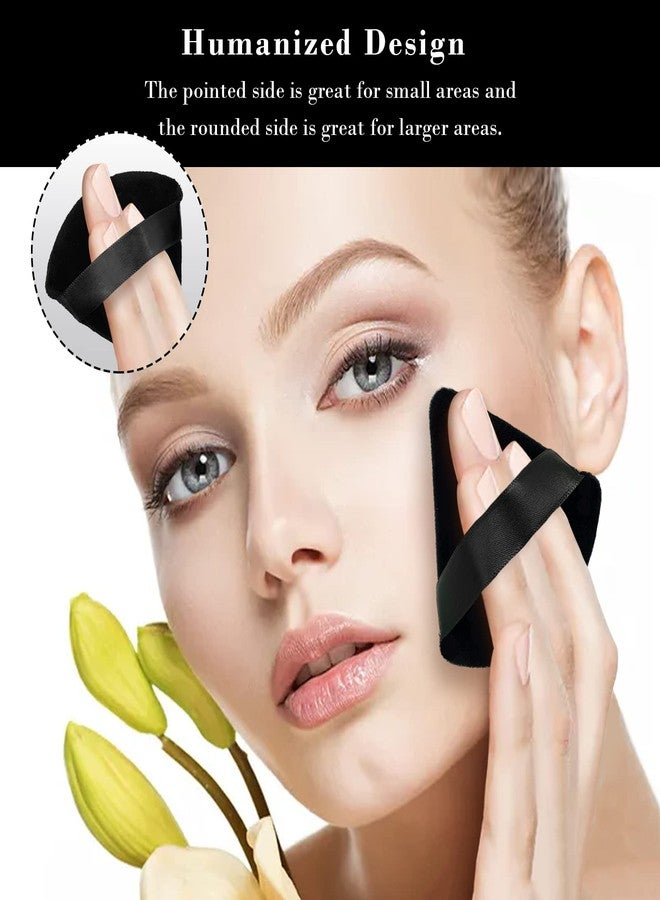 RAREIUS 8Pcs of Triangular Powder Puff Makeup Sponges, Made of Super-soft Velvet, Designed for Contouring, Eye, and Corner, Beauty Blender Foundation Mixing Container.(Black) - Image 5