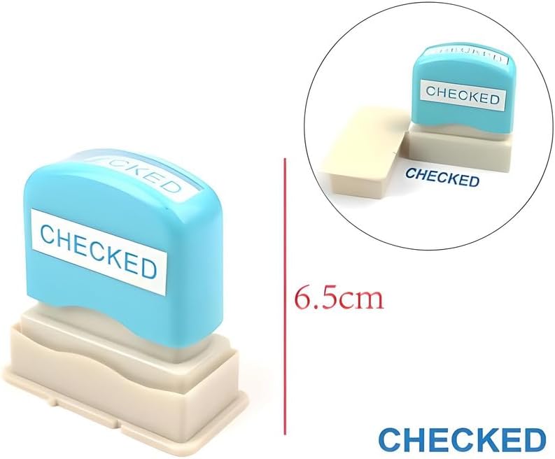 Fitto Checked Stamp 6.5cm Blue Cover Seal for Office and Notary - Image 3