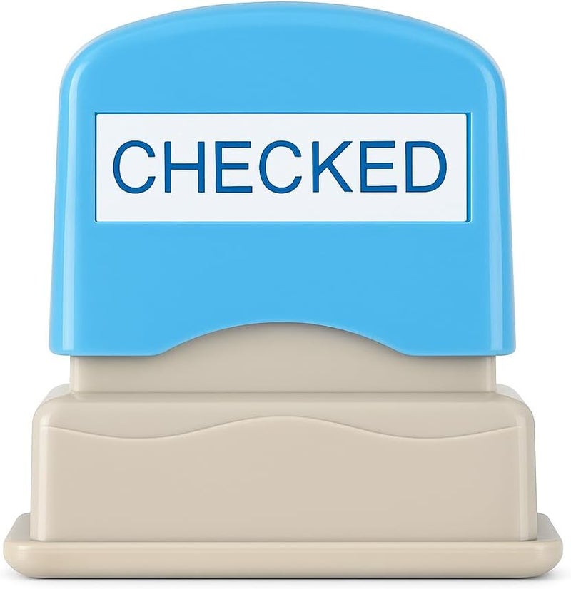 Fitto Checked Stamp 6.5cm Blue Cover Seal for Office and Notary - Image 1